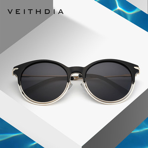 Veithdia Women's Round Polarized Sunglasses UV400 Blue Mirror Lens TR90 <b>Frame</b> Cat Eye Style 3029 - Product Image 3