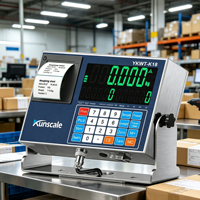 Báscula Industrial de Banco KUNSCALE YK-K18 50x60cm con Impresora de Etiquetas, Carcasa de Acero Inoxidable, Precisión de 0.001g, Pantalla LED