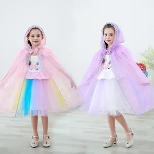 Princess Elsa Cape Girls Princess Party Cosplay Cloak