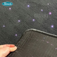 Tapis sensoriel en fibre optique de nylon de grande qualité 1x2m avec 160 étoiles, source lumineuse LED RGBW 16W, tapis noir