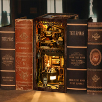 Blocs de construction 3D Mystery Book Nooks, puzzle en bois 3D, kit de maison miniature, projet créatif pour les artisans