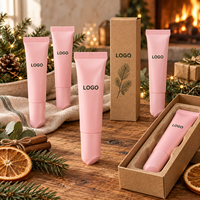 Gloss à lèvres Camélia avec peptides d'arnica, végétalien, sans cruauté, soin hydratant pour lèvres sèches, idéal comme cadeau de Noël