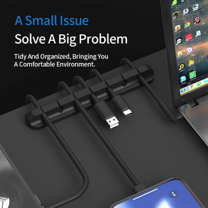 <span class=keywords><strong>Organizzatore</strong></span> di <span class=keywords><strong>Cavi</strong></span> Autoadesivo in Silicone: Supporto per Fili in Plastica con Ganci per Ricarica, per Uffici, Case, Soggiorni e Scrivanie - Product Image 2