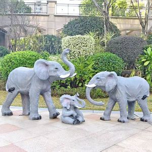 यथार्थवादी जीवन-आकार हाथ से चित्रित हाथी की मूर्ति उद्यान कला संग्रहणीय सजावट के लिए - Product Image 4