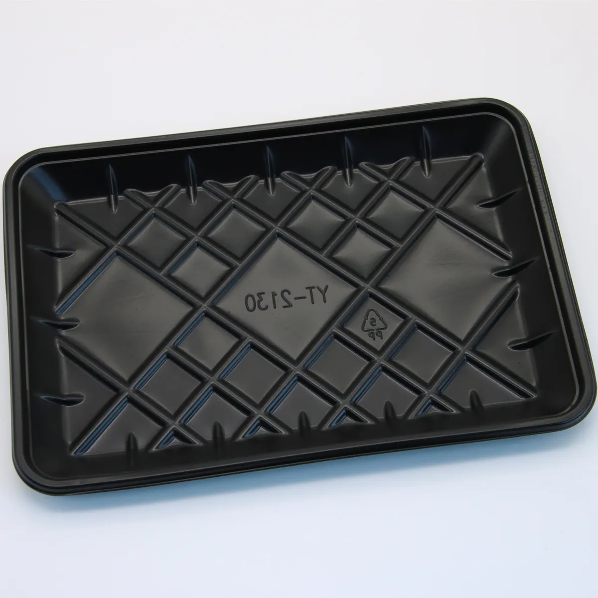 Disposable black plastic packing fruit vegetable meat food trays