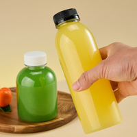 Bouteilles de boisson en plastique transparentes de qualité alimentaire sans BPA de 350 ml et 500 ml, bouteilles de jus de fruits, bouteilles PET avec couvercle anti-effraction