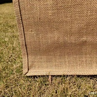 Sac fourre-tout en jute fait main personnalisable de taille moyenne, 350 g/m², avec poignée en fil de coton T/C épais et fermeture éclair, idéal pour la promotion et le shopping