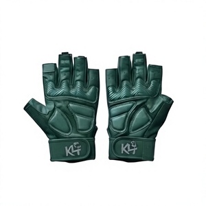 KLTW INT'L Leather <b>Half</b> Finger Breathable Non <b>Slip</b> Padded Workout Gloves Adjustable Wrist Strap Weight Lifting All Seasons - Product Image 1