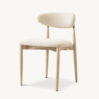 Ensemble de table à manger en bois de chêne massif moderne et de chaises à dossier en tissu, durable et confortable pour les salles à manger à domicile