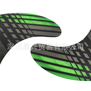 Aletas de Surf UPSURF Honeycomb de Fibra de Carbono, Juego de Tres Aletas, Negro con Rejilla Verde - Product Image 4