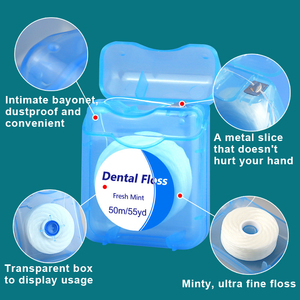 Dispensador de hilo <span class=keywords><strong>dental</strong></span> de plástico de grado alimenticio de 50m y 55 yardas al por mayor, carrete de hilo con sabor a menta y frutas, tirantes de uso oral para uso doméstico - Product Image 3