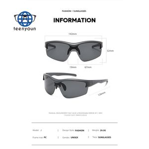 نظارات شمس للرجال من Teenyoun تصل إلى الرياضة Y2k حول النظارات الشمسية Uv400 ظلال آمنة للرجال نظارات شمسية لركوب الدراجات بالجملة - Product Image 4
