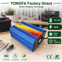 Chargeur de batterie intelligent au plomb-acide YONGFA 12V 10A 200W avec affichage numérique pour voiture et moto
