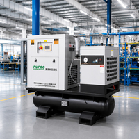 Compresseur d'air industriel à vis portable monophasé 220V 7.5kw 11kw 15kw silencieux 10HP avec sécheur réservoir 600L 1000L