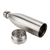 Bouteille d'eau sport en acier inoxydable de 750 ml en forme de cola, compartiment de rangement dissimulé, isolation à double paroi, légère, vente en gros