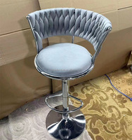 Tabouret de Bar Pivotant Réglable Offres Spéciales Creative Velours Retour Chaise De Bar Café Haute Qualité En Métal Tabourets De Bar