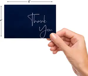 Navy Blue Thank You Cards with Envelopes & Stickers Classy Thank You Notes Bulk Box Set Large Professional Looking 4''x6'' Cards