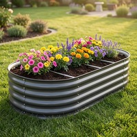 Jardinière surélevée rectangulaire en acier galvanisé antirouille ESHINE ESMB6X3 6x3x1FT/6x3x2FT pour fleurs, herbes et légumes