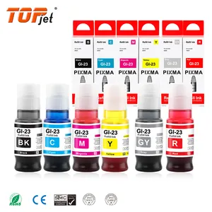 Topjet Premium uyumlu GI23 GI 23 GI-23 renk şişe su bazlı dolum Canon için mürekkep Pixma G620 mürekkep püskürtmeli yazıcı