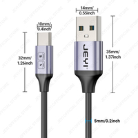 OEM 60W pengisian daya Cepat 10Gbps USB a ke kabel Data Tipe C 10Gbps untuk Samsung untuk Xiaomi untuk Huawei stok pesanan jumlah besar