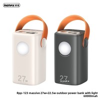 Batterie externe portable 60000mAh, charge rapide 100W PD, double type C, lampe torche LED, camping en plein air pour téléphone portable, ordinateur portable
