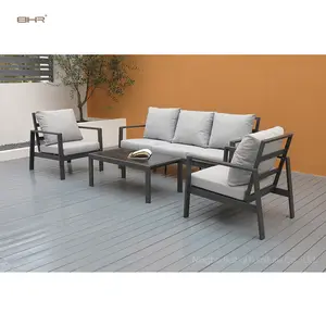 BHR-Muebles modernos de aluminio para exteriores, conjunto de muebles de patio, sofá cómodo para exteriores con mesa de centro