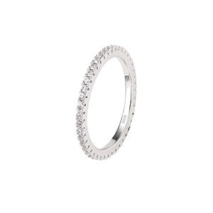 Bagues classiques en zircon 5A S925 pour femmes, cadeau de fête ou de mariage, plaqué rhodium - Product Image 1