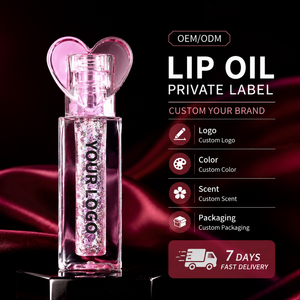 Huile à lèvres hydratante naturelle et végane, teinte fruitée, en tube cœur rose mignon, pour maquillage des lèvres, en vrac, avec logo personnalisé, marque privée, pour usine - Product Image 5
