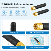Antenne en caoutchouc 2,4 GHz 3dBi avec connecteur droit SMA, omnidirectionnelle, 50 ohms, gain élevé pour routeur WiFi, personnalisable
