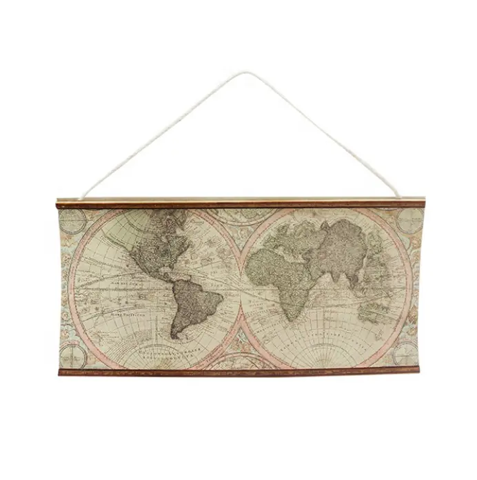 Настенная декоративная винтажная миниатюрная карта мира для кукольного домика
