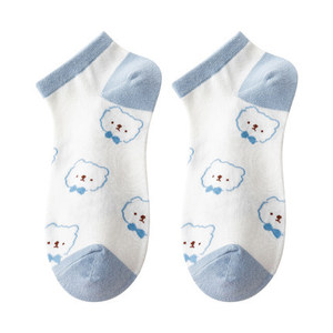 Women Ankle Socks Thin Breathable Cartoon Pattern White Boat Socks For Summer Casual Wear - Product Image 5