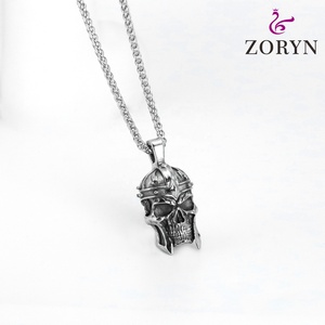 Collares con Colgante de Calavera de Guerrero Espartano de Acero Inoxidable, Joyería de Moda de Acero de Titanio Estilo Vikingo Gótico Punk Vintage para Hombre - Product Image 3