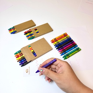 Lot de crayons de <span class=keywords><strong>cire</strong></span> promotionnels miniatures (4, 6, 8, 12 couleurs) pour étudiants et enfants, avec logo personnalisé imprimé sur boîte en papier kraft – Vente en gros - Product Image 4