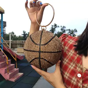 2021I Fabrik Herstellung Basketball Geldbörse Frau Handtaschen Bling Diamant Basketball Glitter Handtaschen auf Lager