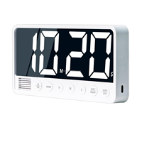 Timer Dapur Digital dengan Layar Ekstra Besar, Dapat Diisi Ulang, Magnetik, LED, Timer Hitung Mundur/Naik dengan 6 Alarm dan 4 Tingkat Volume