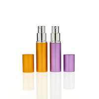Maßgefertigte 10ml Zylinder-Parfümflasche aus Glas mit Innenglas, Bedruckte Mini-Aluminium-Sprühflasche, Leere Nachfüllbare Parfümflasche