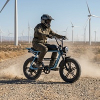 Vélo électrique tout-terrain robuste pour adultes avec fourche à suspension avant, idéal pour les chemins d'accès aux éoliennes