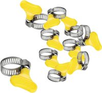 Colliers de serrage jaunes en acier inoxydable électroplaqué, réglables avec vis à molette, type clé, largeur de bande 8 mm, métrique/pouces, pour plomberie et automobile