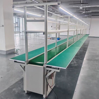 Banc de travail pour ligne d'assemblage avec convoyeur à bande en caoutchouc personnalisé, vitesse réglable, pour usine de fabrication et atelier domestique