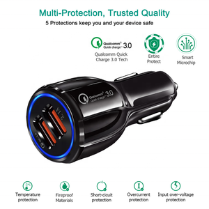 Cargador Usb Dual para coche, adaptador de carga rápida, 6A, 35W, <span class=keywords><strong>qc3</strong></span>.0, Mini Usb, para iPhone - Product Image 5