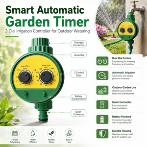 Garden Electronic Smart Automatic Irrigation Controller with 2 Dials <b>Timer</b> for Outdoor - Product Image 1