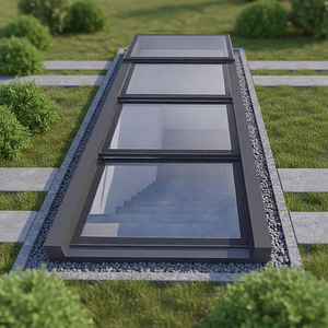 Fenêtre de toit coulissante verticale moderne en alliage d'aluminium insonorisée et durable à double vitrage pour escalier et bar à domicile - Product Image 2