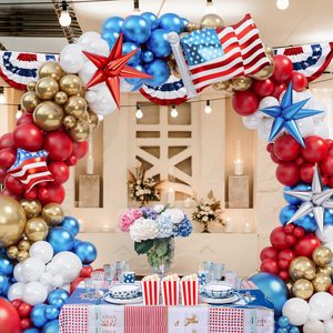 Cautiva a tus Invitados con la Encantadora Guirnalda de Globos Patrióticos que Resplandece de Libertad y Diversión, Ideal para una Fiesta del 4 de Julio Inolvidable - Product Image 5