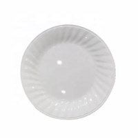 Assiette ronde en mélamine blanche de 9 pouces, incassable, pour restaurant, motif floral