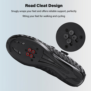 Chaussures de cyclisme professionnelles à double molette rotative, respirantes en PU <span class=keywords><strong>pour</strong></span> route, chaussures de <span class=keywords><strong>VTT</strong></span> à blocage, baskets de cyclisme non verrouillables - Product Image 2