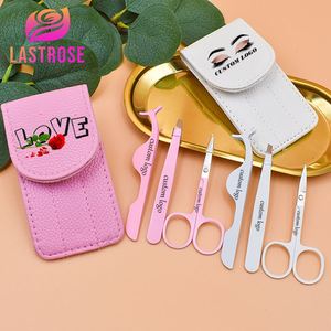 Eyelash Extension Tweezer Tools Stainless Steel Eyebrow Tweezers Applicator Scissors Private Label <b>Lash</b> Extension Tweezers Set - Product Image 2