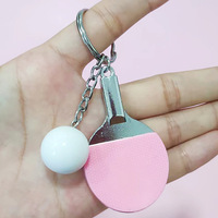 Llavero con Mini Réplica de Raqueta de Tenis de Mesa, Recuerdo para Fanáticos del Ping-pong, Regalo para Eventos Deportivos