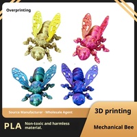 Ornement de bourdon mécanique en verre imprimé en 3D, thème congelé, jouets à l'échelle 1/12 faits à la main