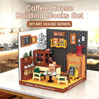 Kit de construction de maison de café miniature DIY, ensemble de blocs de construction, puzzle 3D avec outils de café détaillés, décoration de bureau créative, cadeau pour les amateurs