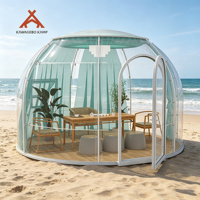 Dôme géodésique rond en polycarbonate PC Kawagebo Kamp (KK) de 3,5 m / 11,5 pi de diamètre, tente préfabriquée pour glamping, maison bulle